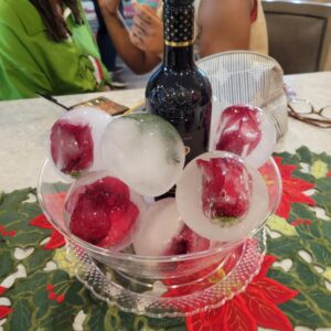 FLORAL ICE SPHERES CENTERPIECE / WINE COOLER