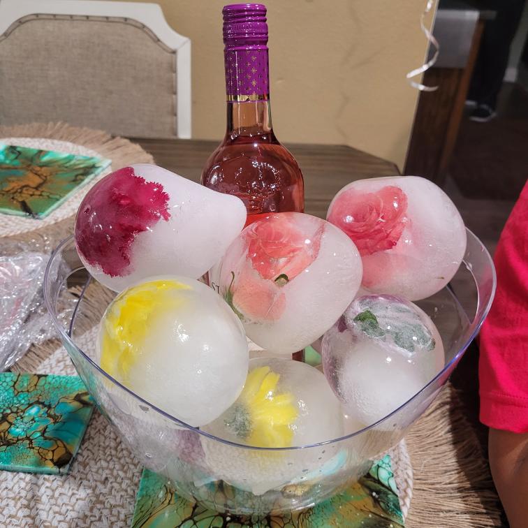 FLORAL ICE SPHERES CENTERPIECE / WINE COOLER - Image 3