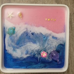 OCEAN ART CERAMIC DISH - PINK SAND - Medium