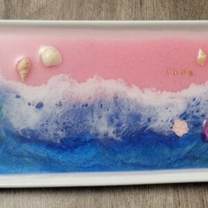 OCEAN ART CERAMIC DISH - PINK SAND - LARGE