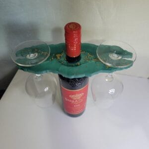 GREEN - RESIN WINE HOLDER
